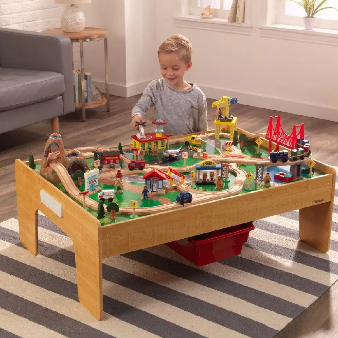 Adventure Town Railway Train Set & Table With Ez Kraft Assembly™