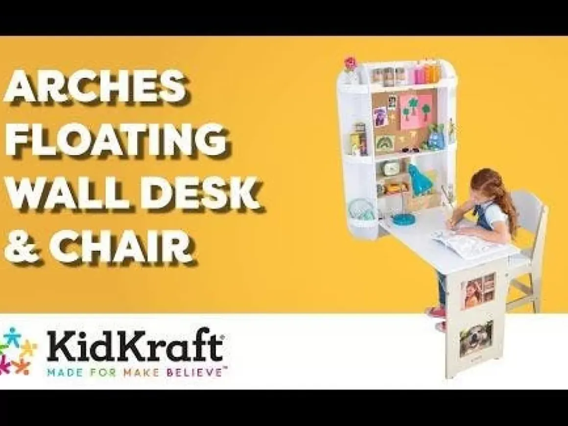 Arches Floating Wall Desk & Chair - White