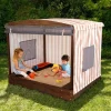 Cabana Sandbox With Beige & White Stripes