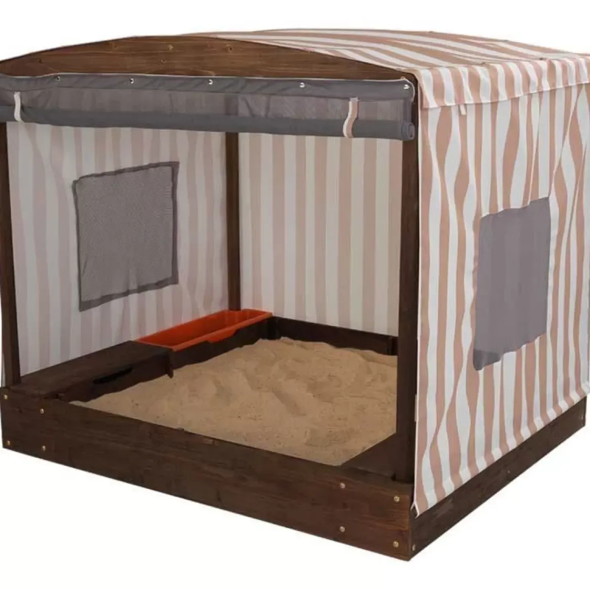 Cabana Sandbox With Beige & White Stripes