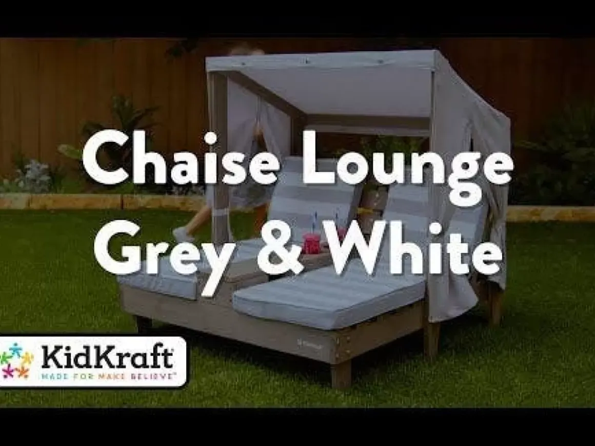 Double Chaise Lounge With Cup Holders - Gray