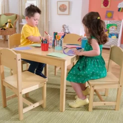 Farmhouse Table & 4 Chairs- Natural
