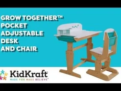Grow Together™ Pocket Adjustable Desk With Hutch And Chair - Natural