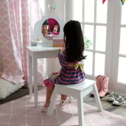 Medium Vanity & Stool - White