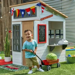 Modern Outdoor Playhouse - White & Raven