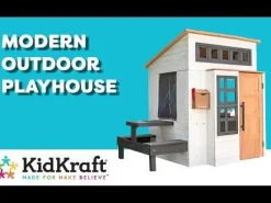 Modern Outdoor Playhouse - White & Raven