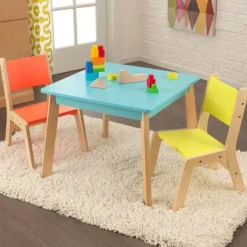 Modern Table & 2 Chair Set - Highlighter