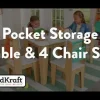 Pocket Storage Table And 4 Chair Set - Natural