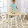 Round Storage Table & 2 Chair Set - Natural & White