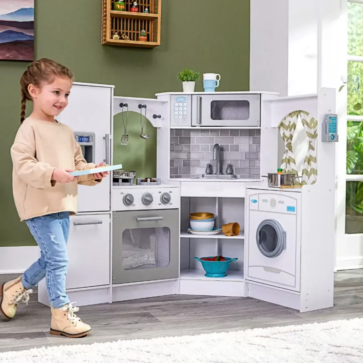 Ultimate Corner Play Kitchen With Lights & Sounds - White